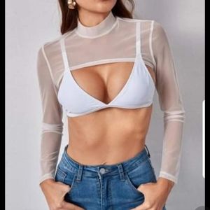 White Long Sleeve cropped top